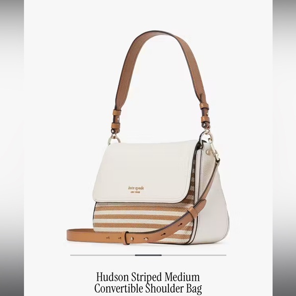Kate Spade Hudson Striped Medium Convertible Shoulder Bag NWT - Picture 3 of 12